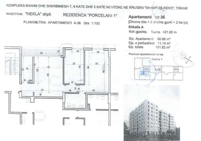 Shtepi ne shitje 2+1 ne Tirane - 140,000 Euro