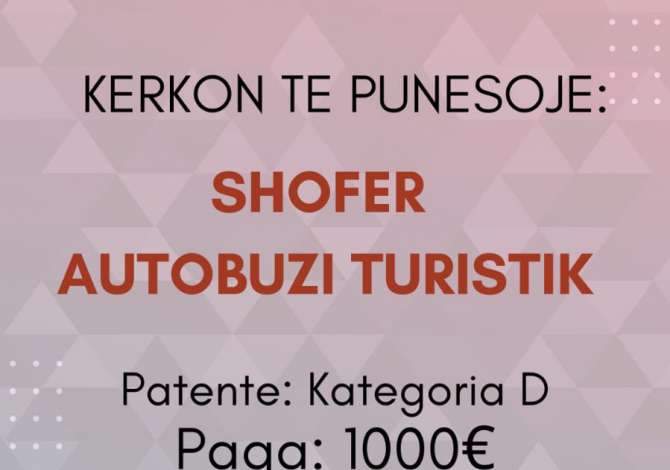 Njoftime Pune Shofer autobusi Me eksperience ne Tirane