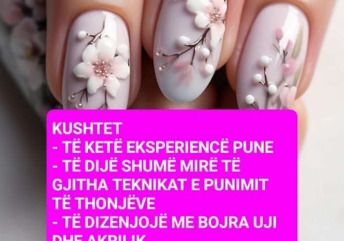 Njoftime Pune Estetiste Me eksperience ne Tirane