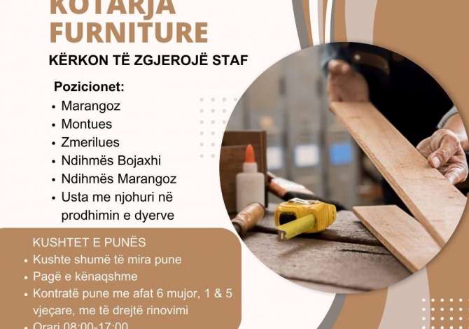 Job Offers Carpenter With experience in Tirana