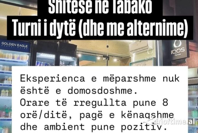 Njoftime Pune Shitëse ne Tabako Pa Eksperience ne Tirane